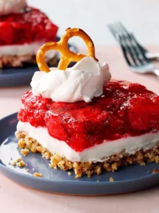 Layered Strawberry Pretzel Salad Recipe